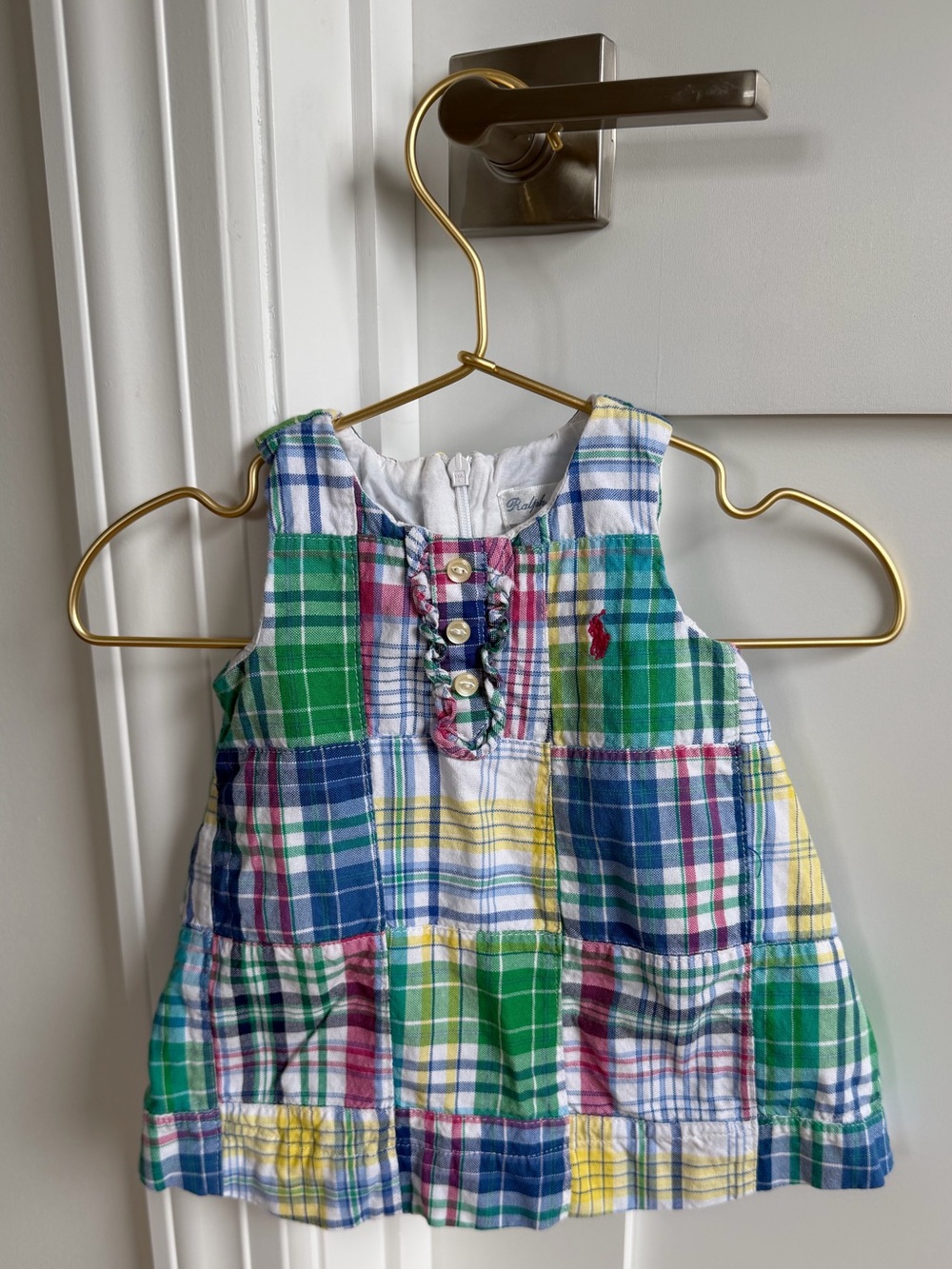 3 month Ralph Lauren Baby Girls Madras Patchwork Dress - LIKE NEW (Retails $70)
